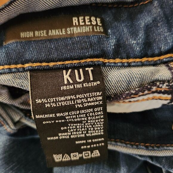 Kut From The Kloth Reese High Rise Ankle Light Soft Summer Paper Bag Jeans Sz 14 - Picture 5 of 9